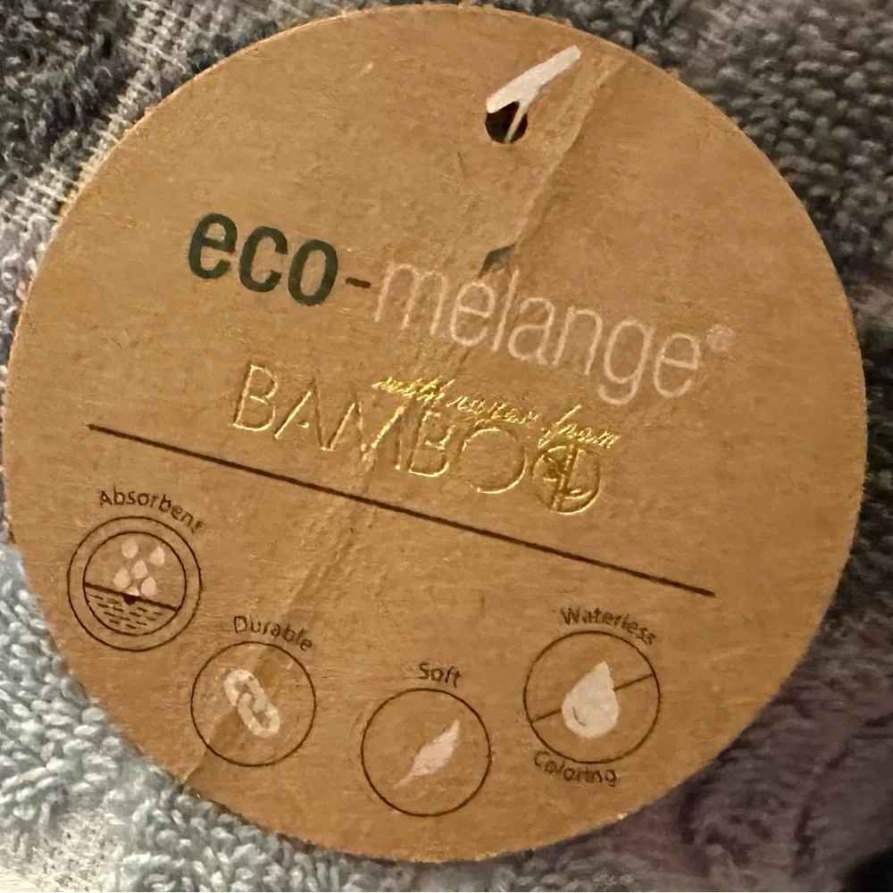 Eco-melange Bath Towels Set of 2 Gray Tones Circles Dots